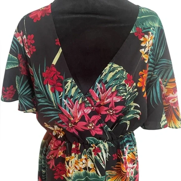 Breezaya Floral and Tropical Print A-Line Dress,XL - Picture 3 of 5